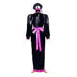 Fondcosplay Black & Pink Heavy PVC Lockable Long Sissy Maid Dress with Apron and Headpiece – Crossdressing Outfit [G3716]