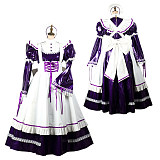 Fondcosplay Lockable Sissy Maid Thin PVC Crossdressing Dress Purple White [G2436]