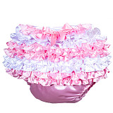 Fondcosplay Pink & White Satin Sissy Ruffle Romper Apron Dress [G3758]