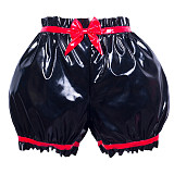 Fondcosplay Heavy PVC Sissy Maid Crossdressing Bloomers Panties with Bows [G3783]