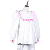 Fondcosplay Lockable White and Pink Thin PVC Sissy Maid Crossdressing Pajama Set [G3804]