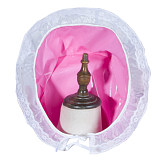 Fondcosplay Pink Thin PVC Sissy Maid Crossdressing Bonnet with White Lace Trim [G3782]