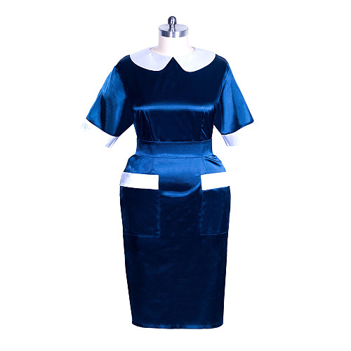 Fondcosplay Satin Maid Uniform Dress – Blue Crossdressing Costume [G3871]