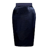 Fondcosplay Sissy Maid Pencil Skirt Black Satin Crossdressing Outfit [G3889]