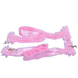 Fondcosplay Lockable Sissy Maid Dress Pink Satin with Handcuffs Crossdressing Outfit [G3882]