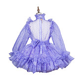 Fondcosplay Handmade Lockable Sissy Maid Crossdressing Organza Dress – Lavender [G3828]