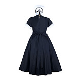 Fondcosplay Lockable Sissy Maid Dress Black & White Cotton Crossdressing Outfit [G3894]