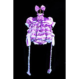Fondcosplay Handmade Lockable Sissy Maid Crossdressing Satin Ruffle Dress with Integrated Panties & handcuffs – Purple [G3846]
