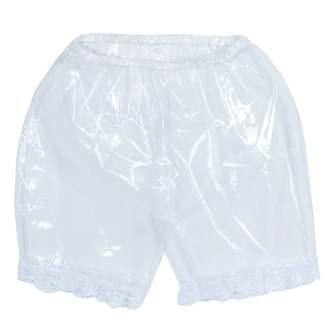 Fondcosplay Handmade Sissy Crossdressing Clear PVC Bloomers with Lace Trim – Transparent [G3855]