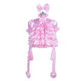 Fondcosplay Lockable Sissy Maid Dress Pink Satin with Handcuffs Crossdressing Outfit [G3882]