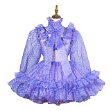 Fondcosplay Handmade Lockable Sissy Maid Crossdressing Organza Dress – Lavender [G3828]