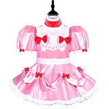 Fondcosplay Handmade Lockable Sissy Maid Dress Pink Faux Leather Crossdressing Outfit [G3996]