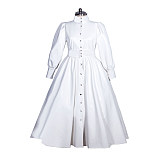 Fondcosplay Sissy Maid White PVC Long Dress Crossdressing Costume [G3966]
