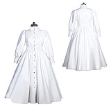 Fondcosplay Sissy Maid White PVC Long Dress Crossdressing Costume [G3966]