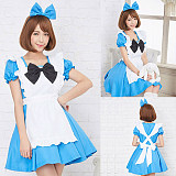 Fondcosplay Cotton Lockable Blue Sissy Maid Dress with Apron [G3923]