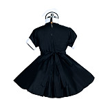 Fondcosplay Lockable Sissy Maid Cotton Dress Black with White Trim Crossdressing Costume [G3949]