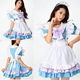Fondcosplay Cotton Lockable Pastel Sissy Maid Dress with Apron and Bowknot [G3920]