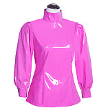 Fondcosplay Thin PVC Lockable Pink Blouse and Skirt Sissy Outfit [G3927]