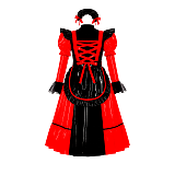 Fondcosplay Lockable Sissy Maid Crossdressing Red and Black Thin PVC Long Dress [G4088]
