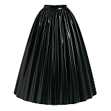 Fondcosplay Lockable Black Thin PVC Blouse and Pleated Long Skirt Set [G4120]