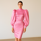 Fondcosplay Sissy Maid Satin Shirt and Skirt Set Pink [G4124]