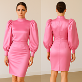 Fondcosplay Sissy Maid Satin Shirt and Skirt Set Pink [G4124]