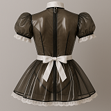 Lockable Black Clear PVC Sissy Maid Dress for Crossdressing by fondcosplay [G4128]