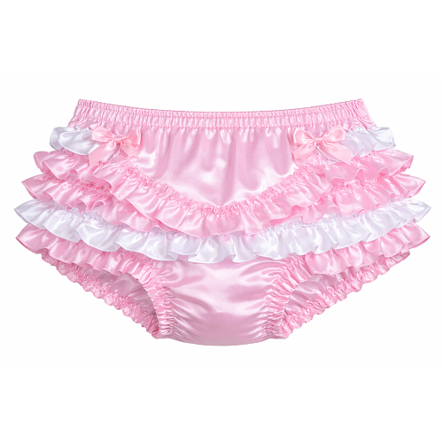 Baby Pink Satin Frilly Sissy Maid Panties – Ruffle Trim & Custom Made [G4136]