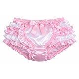 Baby Pink Satin Frilly Sissy Maid Panties – Ruffle Trim & Custom Made [G4136]