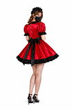 Red Satin Lockable Sissy Maid Dress Costume [G4143]