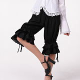 fondcosplay adult sexy cross dressing sissy maid short black Cotton Bloomers panties CD/TV[CK753]