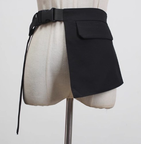 {EAM} Dark fashion bag women 2024 new concave shape street shot multi-function purse mobile phone bag belt belt DLZ025