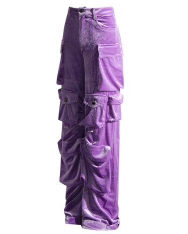 {EAM} American patchwork multi-pocket high-waisted cargo pants tide 2024 new fashion personality design sense of casual pants for women DLZ033