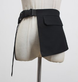 {EAM} Dark fashion bag women 2024 new concave shape street shot multi-function purse mobile phone bag belt belt DLZ025