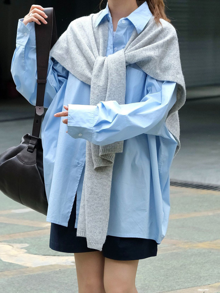 [EAM] Women White Gray Casual Long Shawl Keep Warm Scarf New Long  Personality   Fashion Tide Autumn Winter  1DH6902