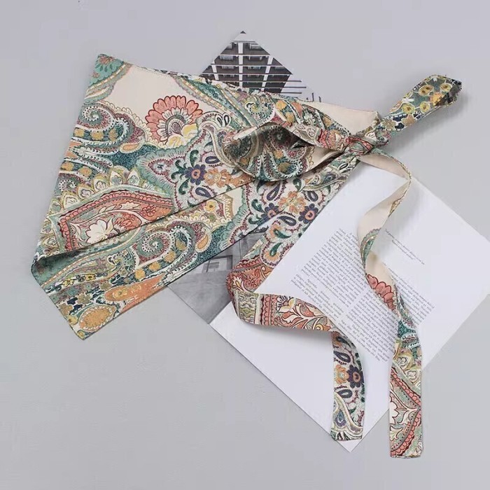 [EAM] Green Irregular Multi Color Bandage Wide Belt Personality Women New Fashion Tide All-match Spring Autumn 2024 1DH6735