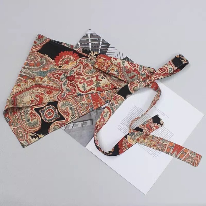 [EAM] Green Irregular Multi Color Bandage Wide Belt Personality Women New Fashion Tide All-match Spring Autumn 2024 1DH6735
