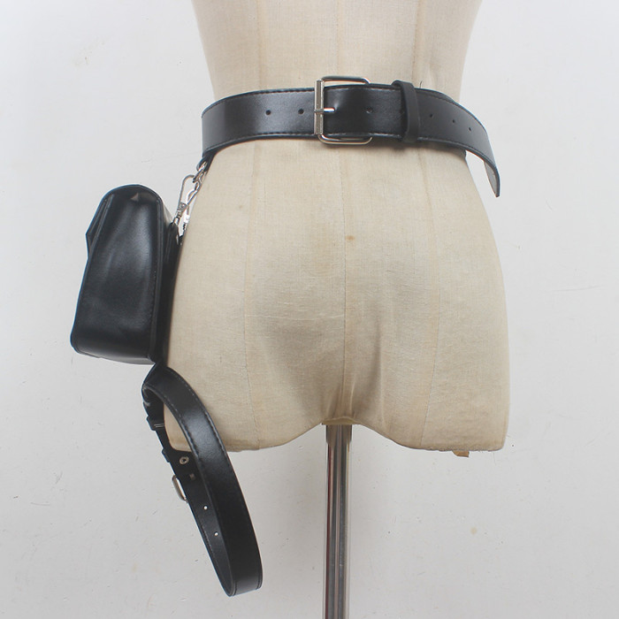 [EAM] Pu Leather Silver Color Irregular Mini-bag Long Belt Personality Women New Fashion All-match Spring Autumn 2024 1DH6356