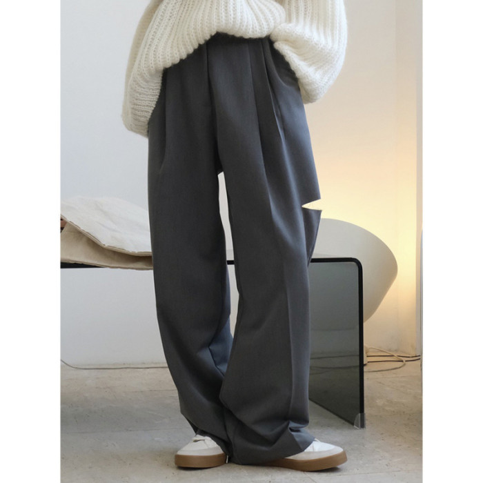 [EAM] High Waist Black Hollow Out PleatedCasual Pants New Loose Fit Trousers Women Fashion Tide Spring Autumn 2024 1DF4461