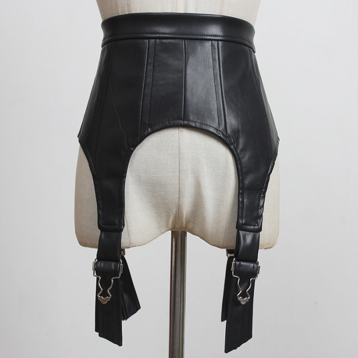 [EAM]  Black Zipper Metal Buckle Pu Leather Belt Personality Women New Fashion Tide All-match Spring Autumn 2024 1DD1938