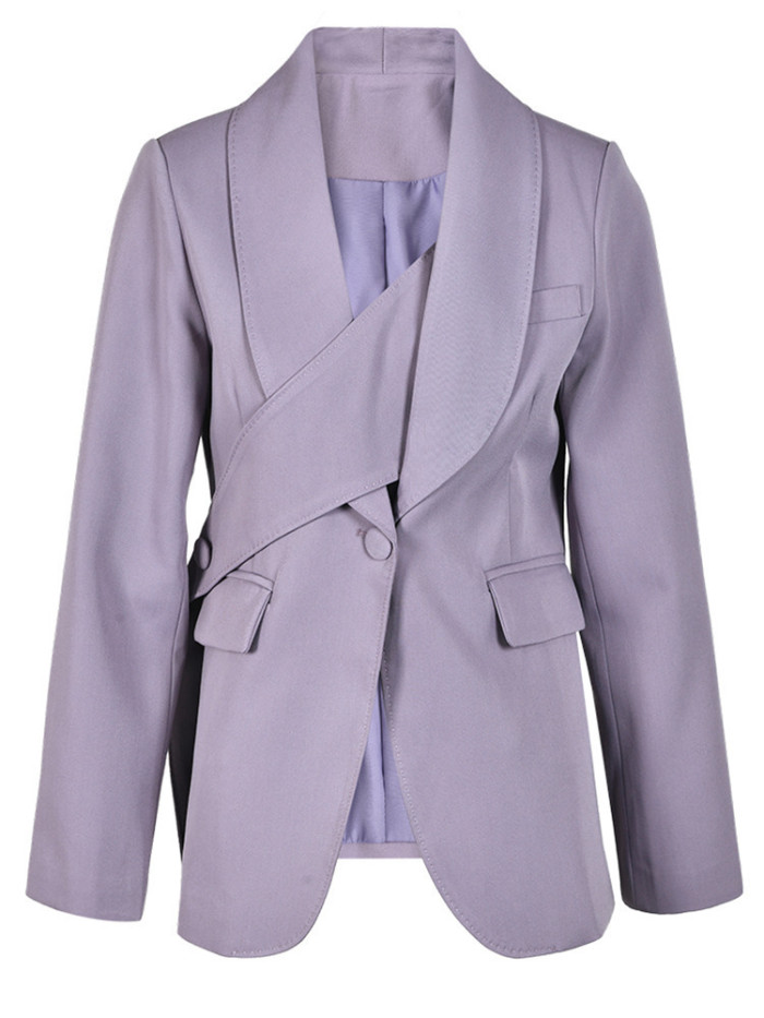 DEAT Fashion Women's Blazer Notched Collar Deconstruction Waist Long Sleeve Single Button Suit Jackets autumn  New 25X2149
