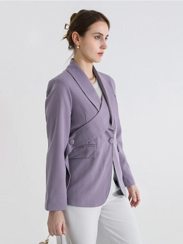 DEAT Fashion Women's Blazer Notched Collar Deconstruction Waist Long Sleeve Single Button Suit Jackets autumn  New 25X2149