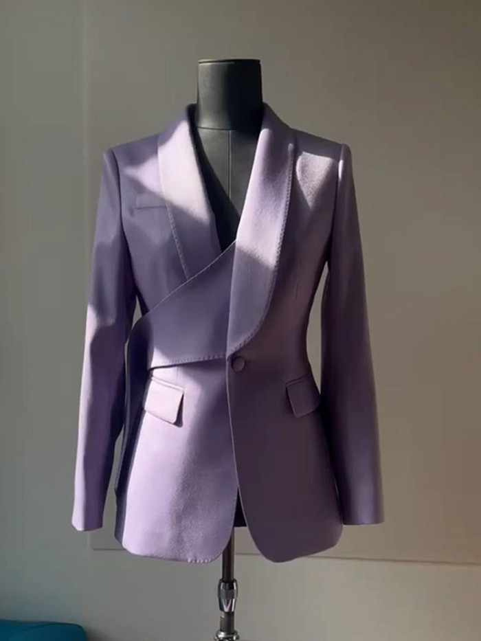 DEAT Fashion Women's Blazer Notched Collar Deconstruction Waist Long Sleeve Single Button Suit Jackets autumn  New 25X2149