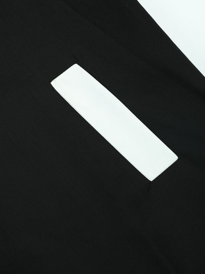 [EAM]  Women Black Color-block Big Size Blazer New Lapel Long Sleeve Loose Fit Jacket Fashion Tide Spring Autumn 2024 1DF3085