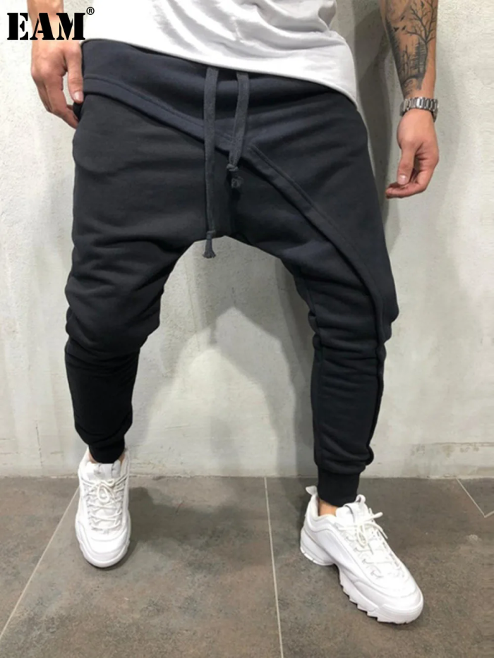 {EAM} Hip hop jogging pants Slim casual drawstring pants DLZ200
