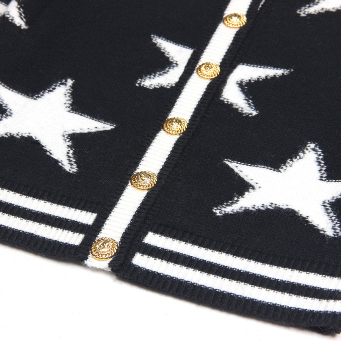{EAM} Spring and autumn new Europe and the United States high quality sweater long sleeve crewneck cardigan woolen coat DLZ245