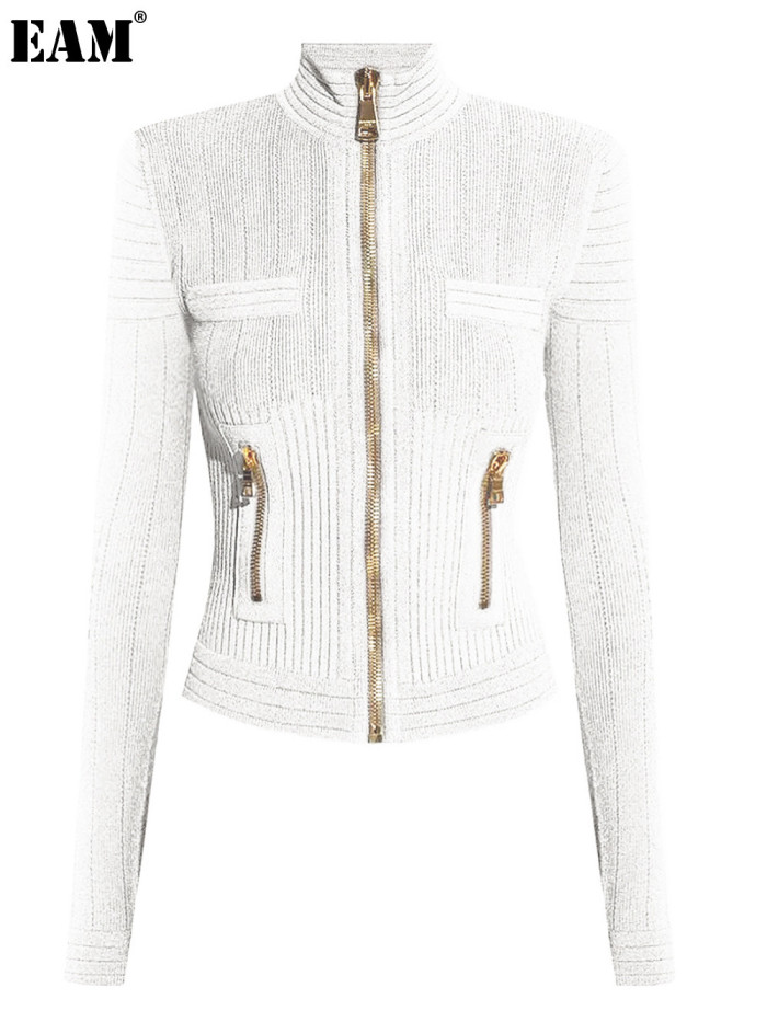 {EAM} High-end spot 2024 spring and autumn new Europe and the United States high-quality sweater long sleeve crewneck cardigan woolen coat DLZ254