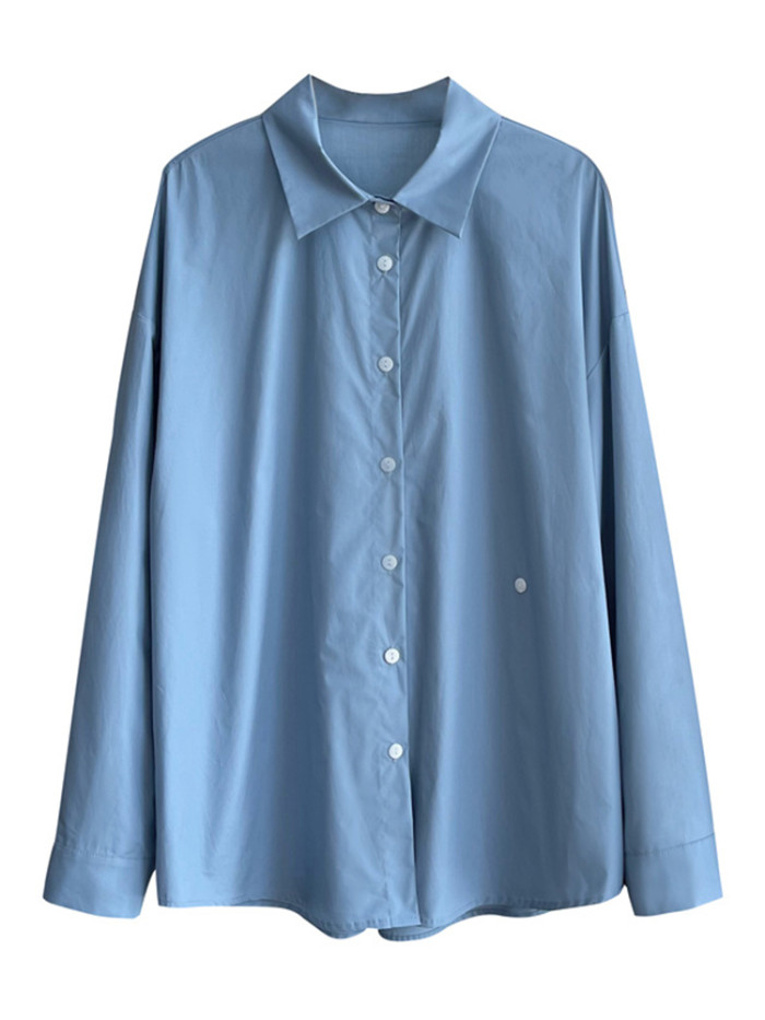 LANMREM Office Lady Solid Color Women's Shirt Lapel Irregular Single Breasted Folds Tops Versatile 2025 Spring New 2VV1848