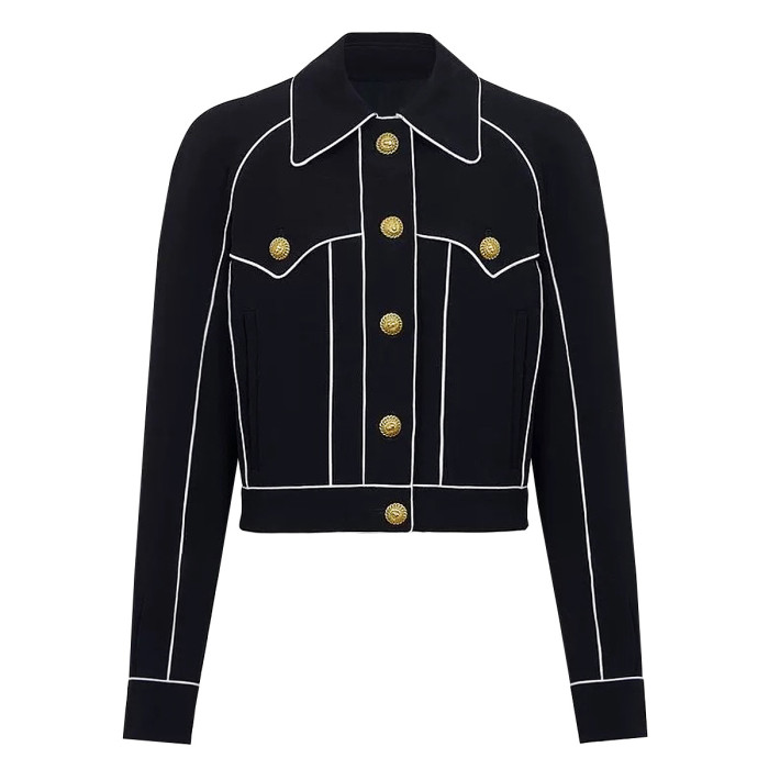 {EAM} Spot 2024 Europe and the United States spring and autumn fashion new high-end quality high and thin women's jacket jacket DLZ255