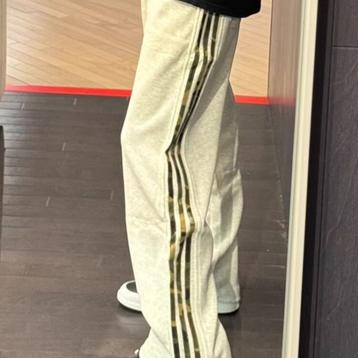 {EAM} American retro design camo three-stripe pants Sports sweatpants camo striped pants fashion brand DLZ276